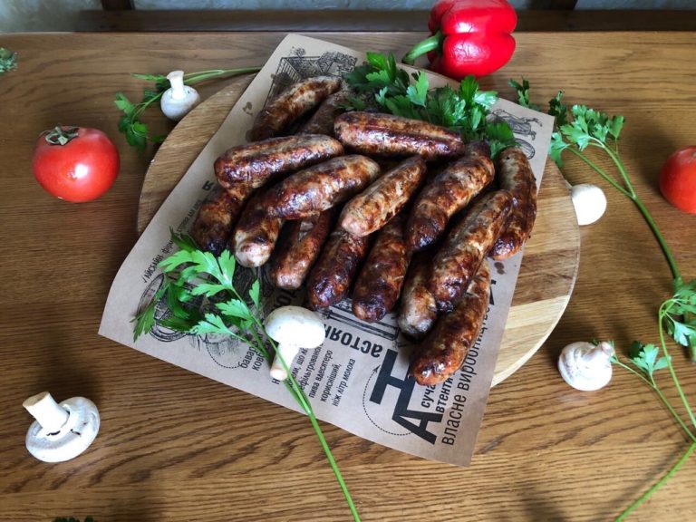 German sausages (sausages with juicy pork neck, made with love and home-style)